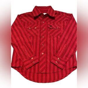 Wrangler Red Geometric Casual Button Down Snaps Shirt cowboy western wear
